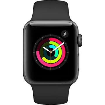 Apple Watch Series 3 GPS 38mm Space Gray Aluminium Case with Black Sport Band MQKV2