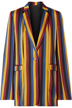 Rokh | Striped cotton and wool-blend jacquard blazer | NET-A-PORTER.COM