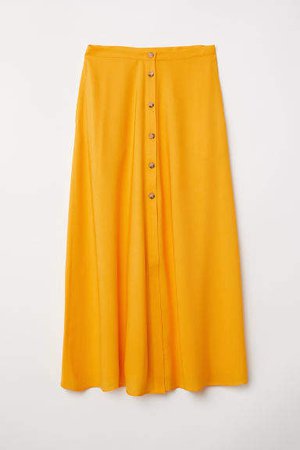 Calf-length Skirt - Yellow