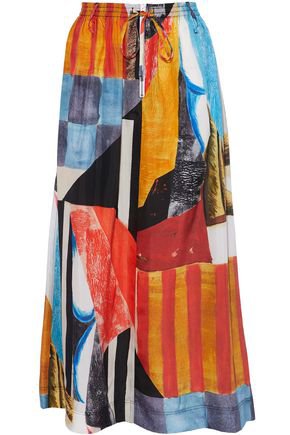 Gathered printed silk-satin maxi skirt | JOSEPH | Sale up to 70% off | THE OUTNET
