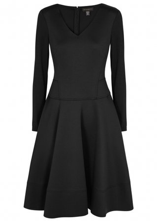 Donna Karan Collection Black flared scuba dress - Harvey Nichols