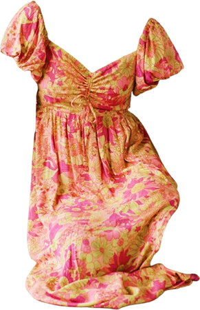 color edit _ 8es.xyz _ https://hk.urbanoutfitters.com/en-hk/product/kiss-the-sky-puff-sleeve-sweetheart-maxi-dress/UO-66717612-000?color=pink&size=xxs