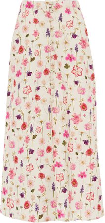 Luisa Beccaria Printed Flowers Skirt Size: 38