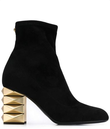 gilded heel ankle boots