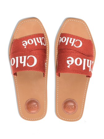 Chloé logo-print open-toe Sandals - Farfetch