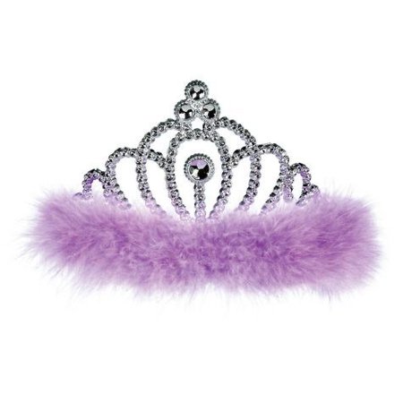 purple glitter rhinestone fur tiara princess