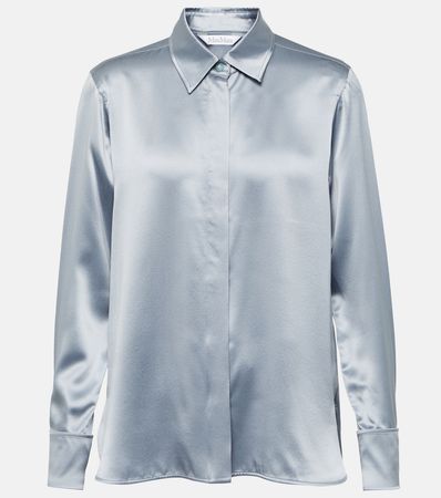 Aiello Silk Shirt in Blue - Max Mara | Mytheresa