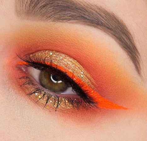 orange and gold makeup