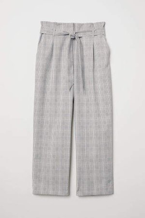 Paper-bag Pants - Gray
