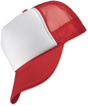 red white baseball cap