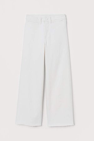 Culotte High Ankle Jeans - White