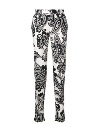 Alexander McQueen White Paisley Print Trousers