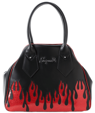SOURPUSS UP IN FLAMES RUMBLER PURSE red- Sourpuss Clothing