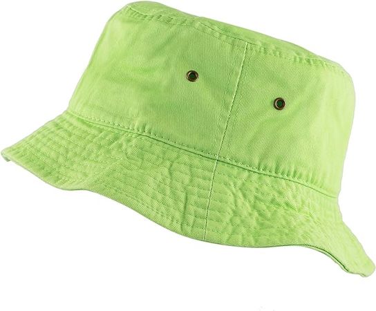 The Hat Depot 300N Unisex 100% Cotton Packable Summer Travel Bucket Hat (S/M, Lime) at Amazon Women’s Clothing store
