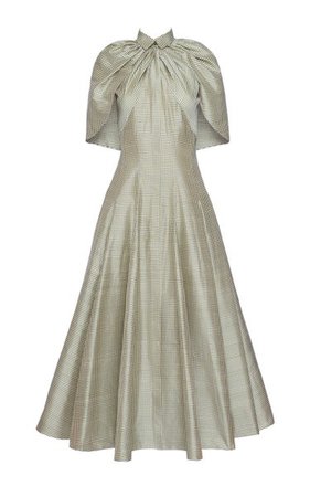 Gingham Silk Caplet Midi Dress By Brandon Maxwell | Moda Operandi