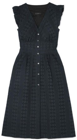 Broderie Anglaise Cotton-poplin Dress - Black