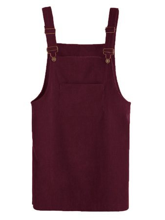 Front Pocket Corduroy Overall Dress | SHEIN USA