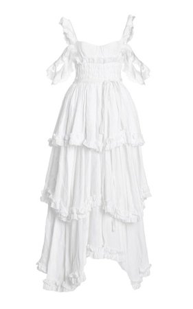 Samanta Tiered Linen Cold-Shoulder Maxi Dress By Brock Collection | Moda Operandi