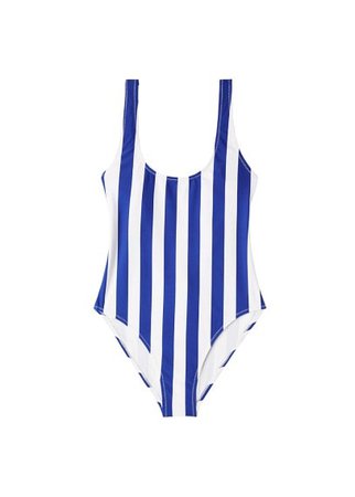 MANGO Striped swimsuit