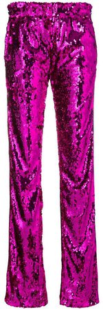 high-waisted sequin trousers