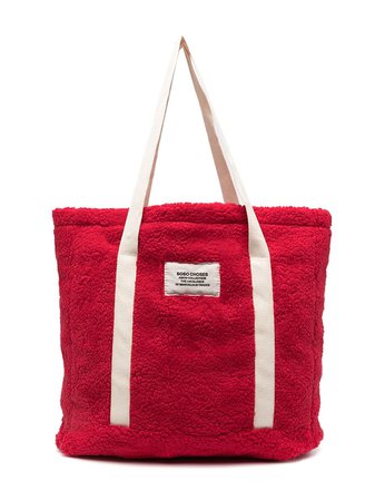 Shop red Bobo Choses fleece tote bag with Express Delivery - Farfetch
