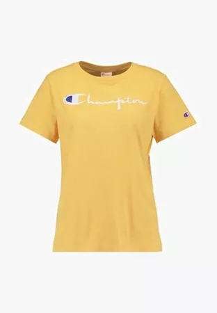 Champion Reverse Weave CREWNECK - Print T-shirt - yellow - Zalando.co.uk