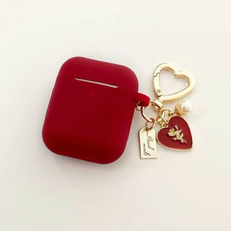 Apple Airpods 1 2 Pro Vintage Roses Pearl Keychain Wine Red Earphone Case Cover | eBay