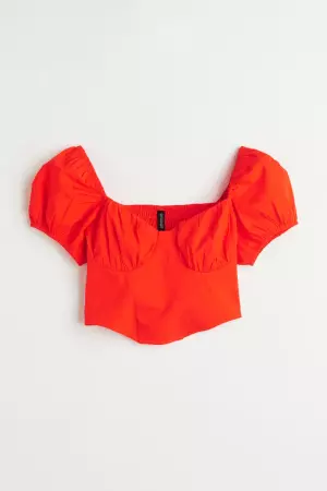 Blusa bustier corta - Naranja - Ladies | H&M MX
