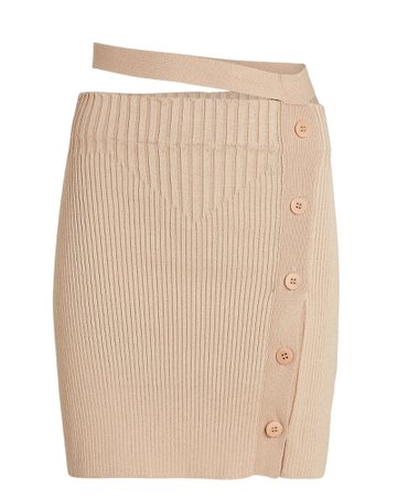 Andrea Adamo Cut-Out Rib Knit Mini Skirt | INTERMIX®