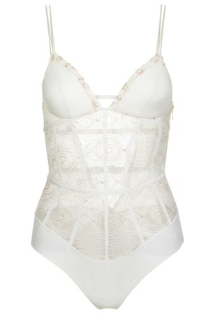Elements Off-white And Gold Body With Lurex Embroidered Tulle | La Perla