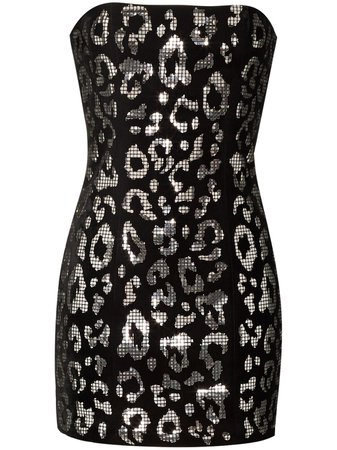 Balmain leopard-print Bandeau Mini Dress - Farfetch