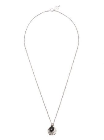 DOWER AND HALL hammered disc pearl pendant necklace