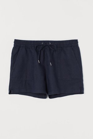 Linen Shorts - Blue