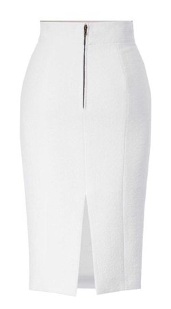 white high waisted pencil skirt