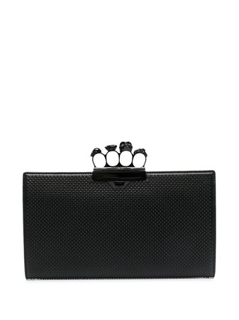 Alexander McQueen four-ring clutch bag black 5705821YB2V - Farfetch