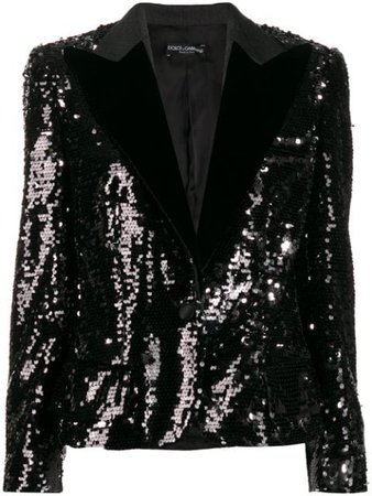 Shop black Dolce & Gabbana sequin embroidered blazer with Express Delivery - Farfetch