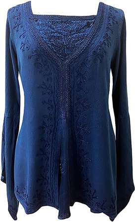 Agan Traders 01 B Renaissance Gypsy Top Blouse (2X, Red/Burgundy) at Amazon Women’s Clothing store