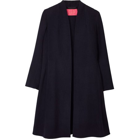 Gillian Anderson Navy Wool Swing Coat - Meghan Markle's Coats - Meghan's Fashion
