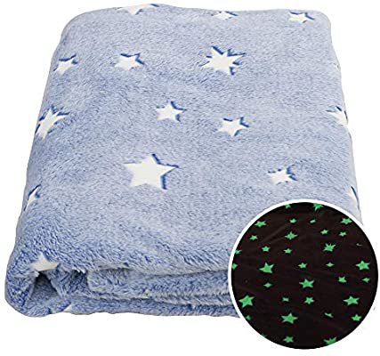 Amazon.com: SOCHOW Glow in The Dark Throw Blanket 50 x 60 Inches, Stars Pattern Flannel Fleece Blanket, All Seasons Blue Blanket for Kids: Kitchen & Dining
