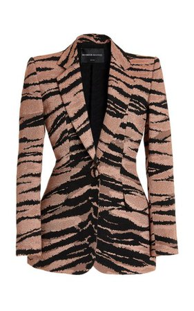 Tiger-Patterned Jacquard Wool-Blend Blazer By Brandon Maxwell | Moda Operandi