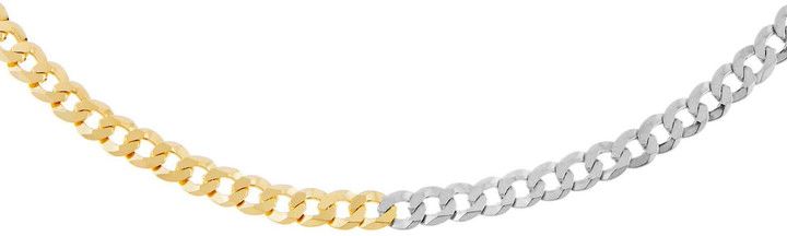 Two-Tone Flat Curb Chain Necklace