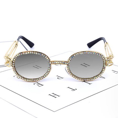Online Shop Colorful Small Round Rhinestone Sunglasses Women Steampunk Diamond Sun Glasses Classic Eyeglasses Men Clear Lens Vintage Shades | Aliexpress Mobile_en title