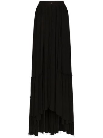 Black Ann Demeulemeester Flowing High-Rise Maxi Skirt | Farfetch.com