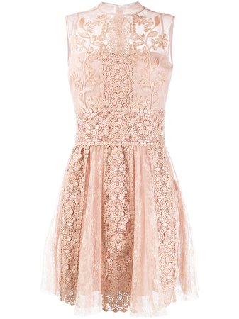 RedValentino Embroidered Tulle Sleeveless Dress - Farfetch