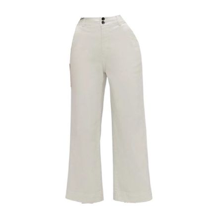 off white high waisted straight leg cropped pants png