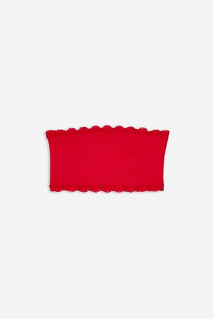 Red Lace Bandeau | Topshop