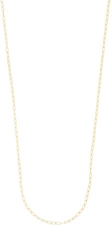 14K Gold Link Chain Long Necklace