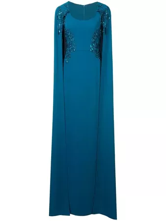 Givenchy- cape-effect Embroidered Gown