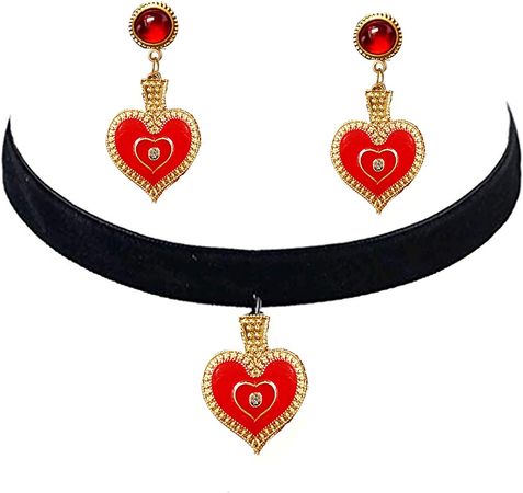 DAYANEY Valentines Day Gifts For Her Heart Necklace, Red Choker Necklace  For Women, Vintage Choker Necklace, Black Velvet Choker Heart Jewelry As