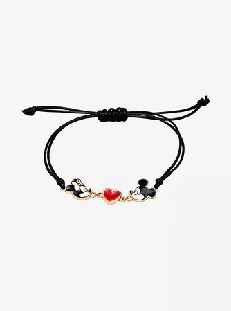 Disney Mickey Mouse 90 Years Mickey Loves Minnie Mouse Adjustable Bracelet